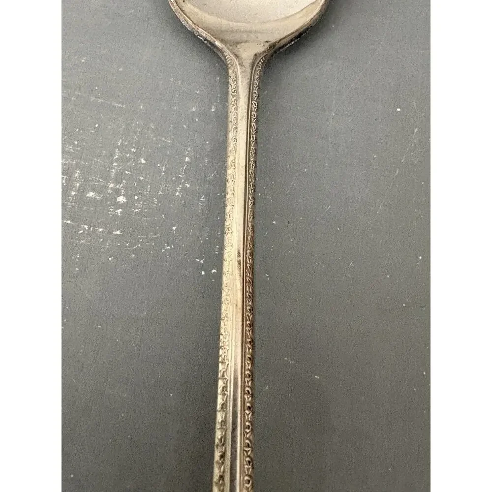 Vintage Cavalier Silverplate Iced Tea Spoon 8” Scroll Pattern Flatware